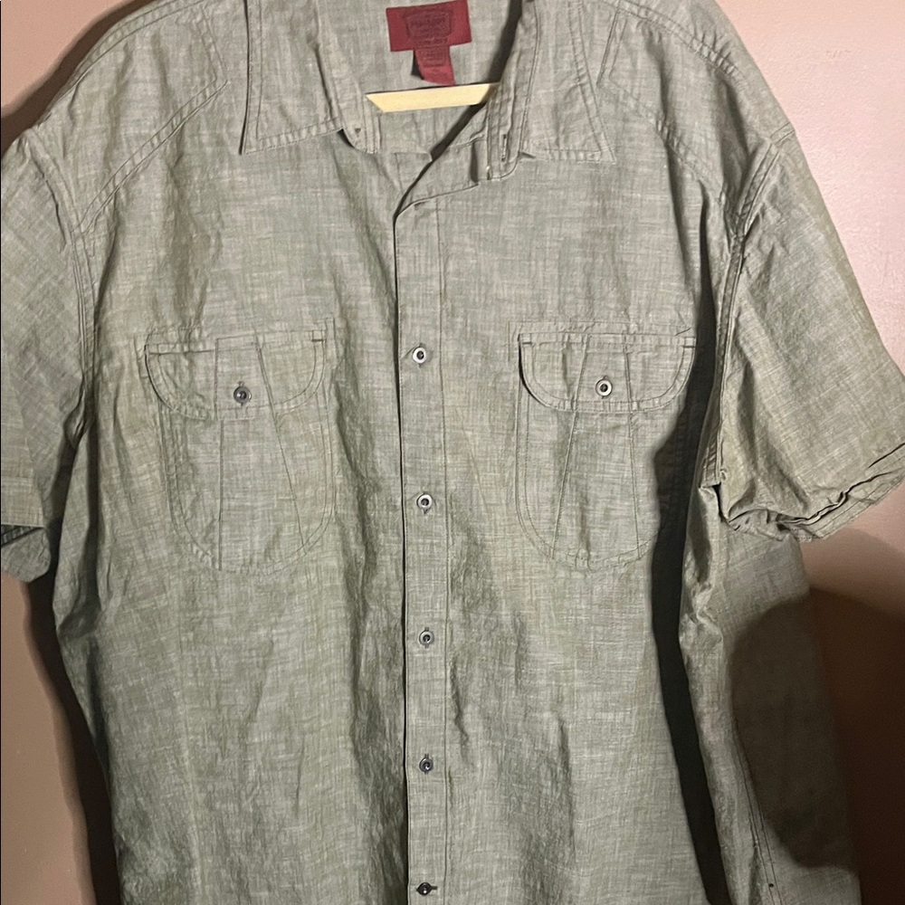 😄100% cotton casual button up shirt 2Xl